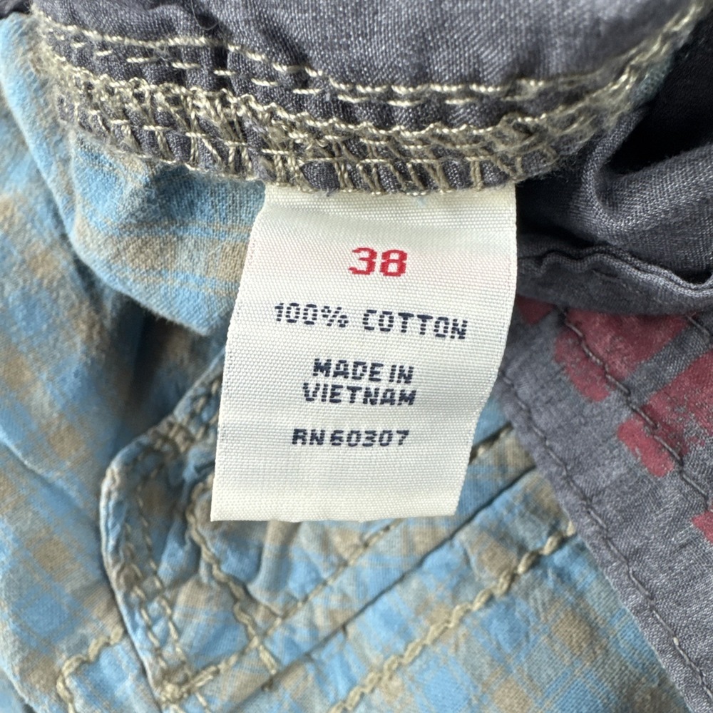 Unionbay Cargo Shorts‎ Mens 38x10 Blue Tan Plaid Utility Outdoors Hiking Camping - Picture 3 of 7